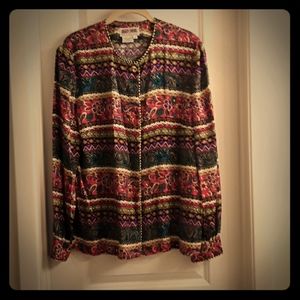 COPY - 100% silk multi colored print blouse